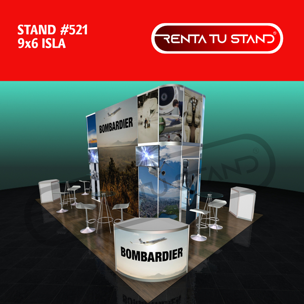 stand isla 9x6 en aluminio #521