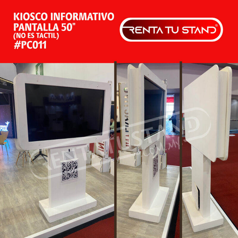 Kiosco informativo con pantalla smart tv de 50 Pulgadas.