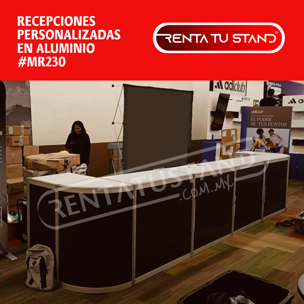 Recepción en aluminio para expos y eventos