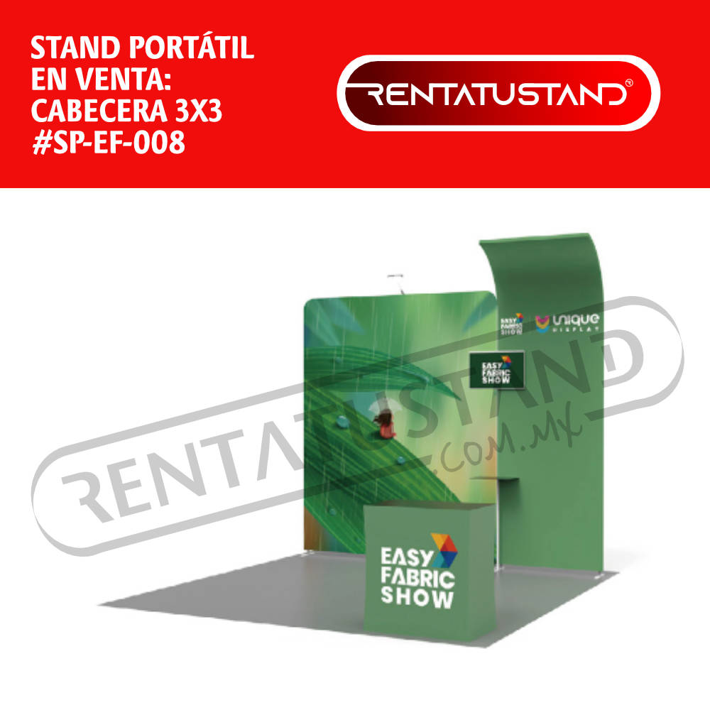 Stand publicitario portátil 3x3 cabecera en venta